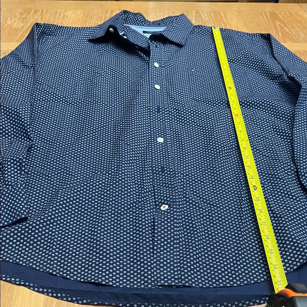 Tommy Hilfiger Navy Patterned Button-Down Shirt